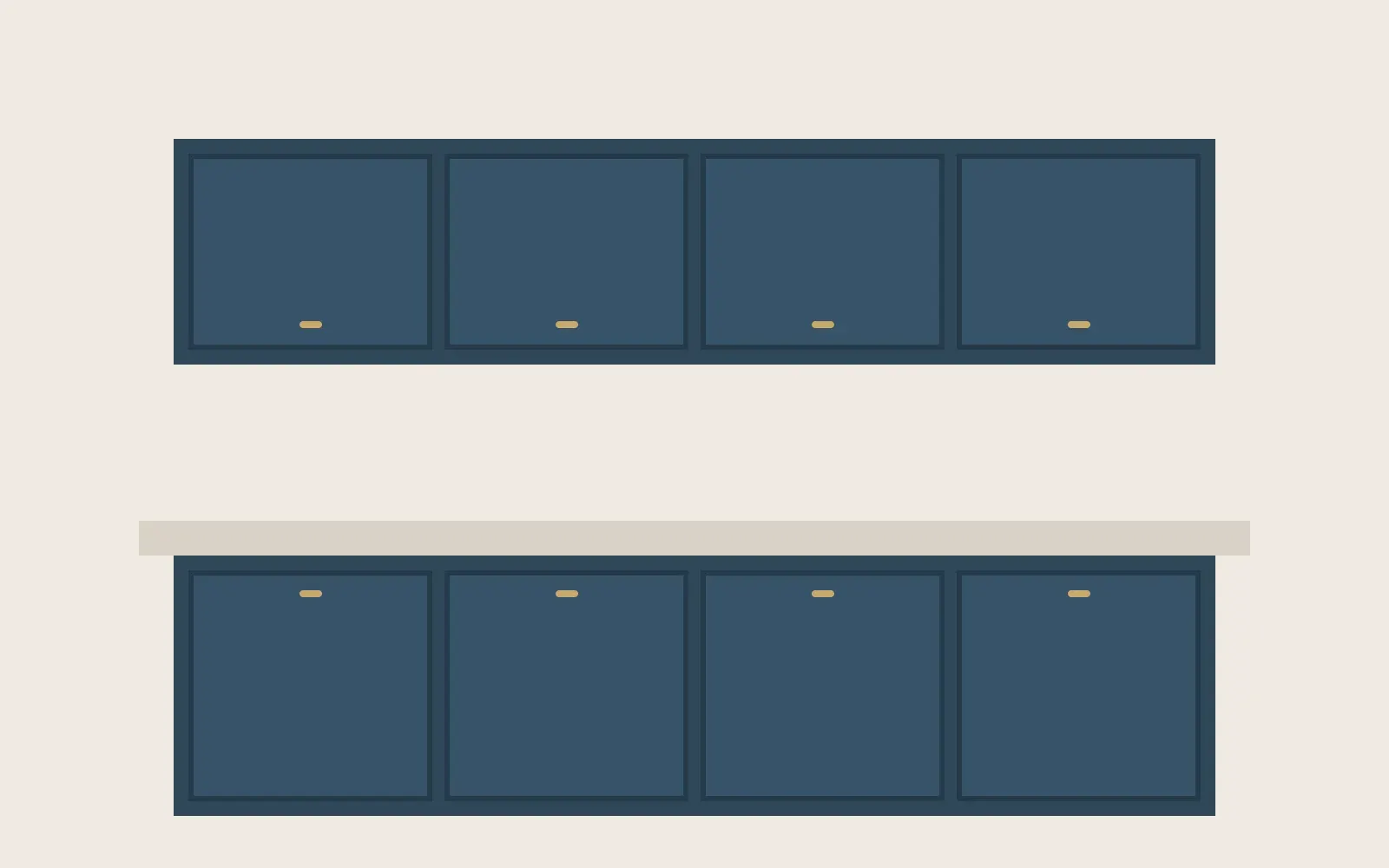 Illustration of freshly painted kitchen cabinets