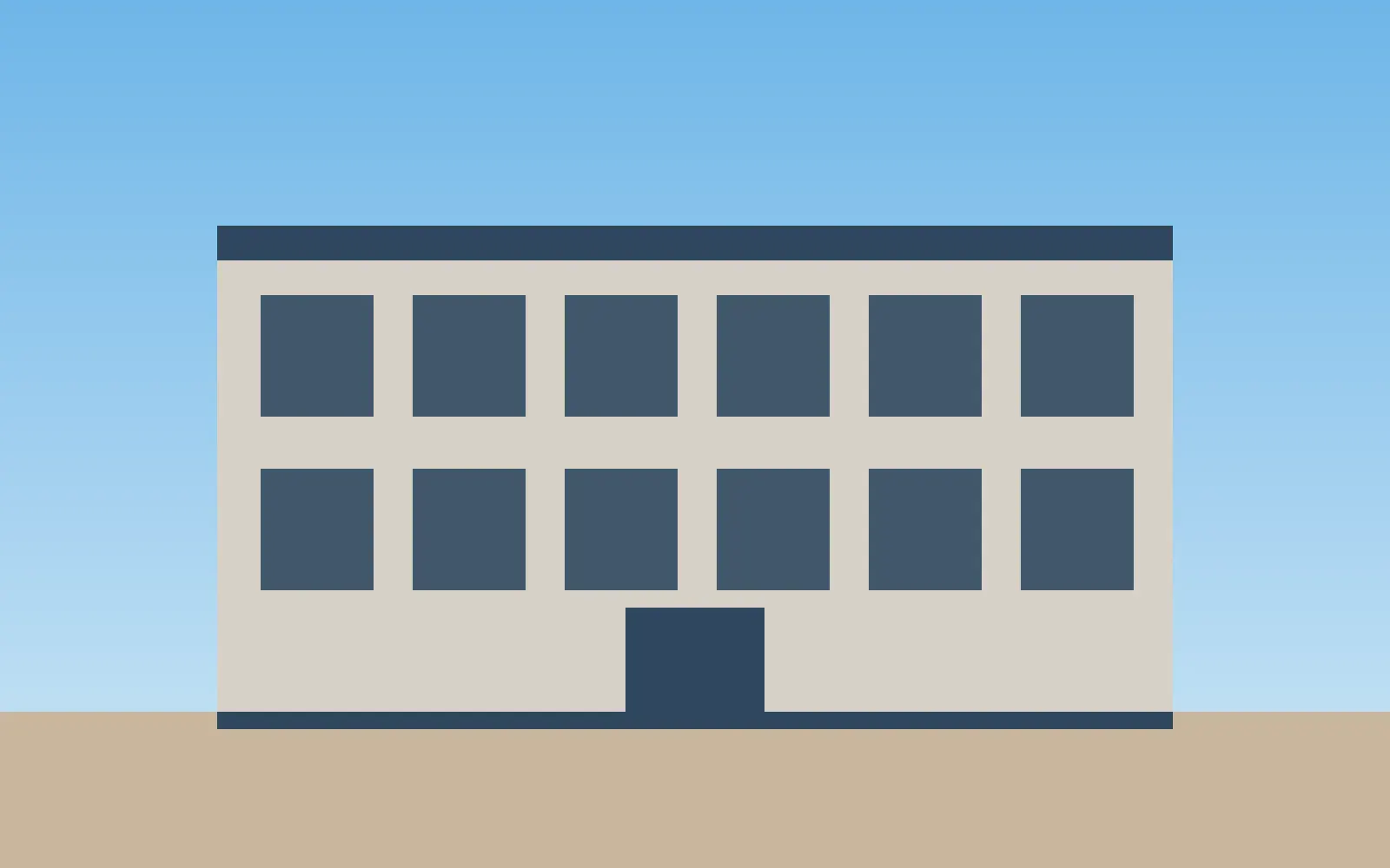 Illustration of a freshly painted commercial building